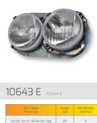 FAR SAG CIFTLI R12 GTS - FARBA 10644D