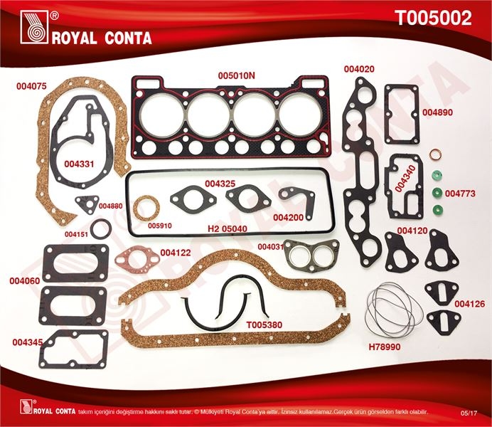 MOTOR TAKIM CONTASI KECESIZ R12 TOROS 1,4 - ROYAL T005002