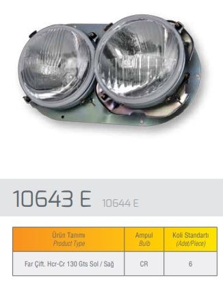 FAR SOL CIFTLI R12 GTS - FARBA 10643D